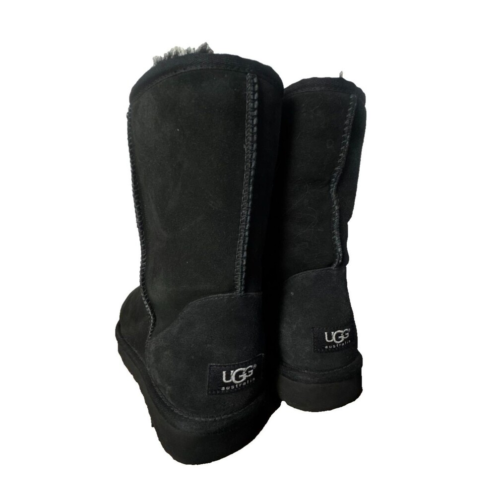 UGG Australia Classic Short Boots Black Genuine Sheepskin Women's Size 10